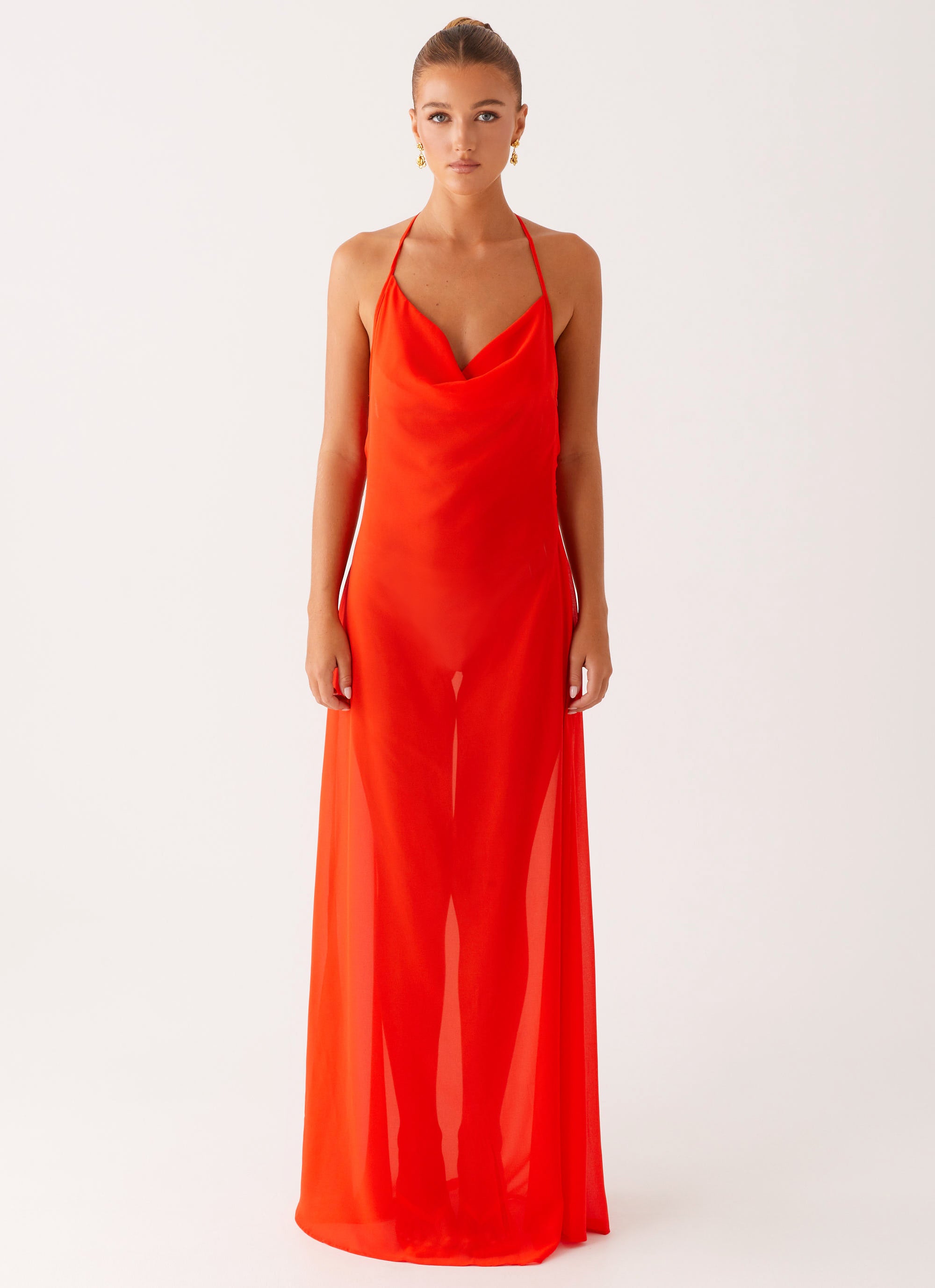 Fantasy Maxi Dress in Orange - Elegant Boho Long Flowy Dress for Women, Perfect for Beach Vacations, Summer Parties & Casual Outings
