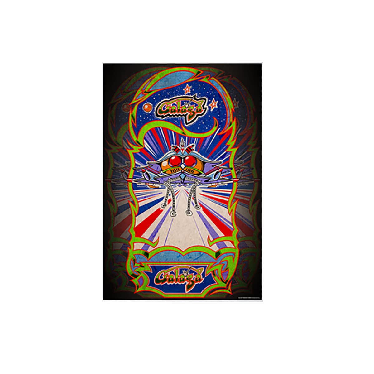 BANDAI NAMCO Galaga Arcade Game Poster - 24x36 Inch Retro Video Game Wall Art for Gamers & Man Cave Decor