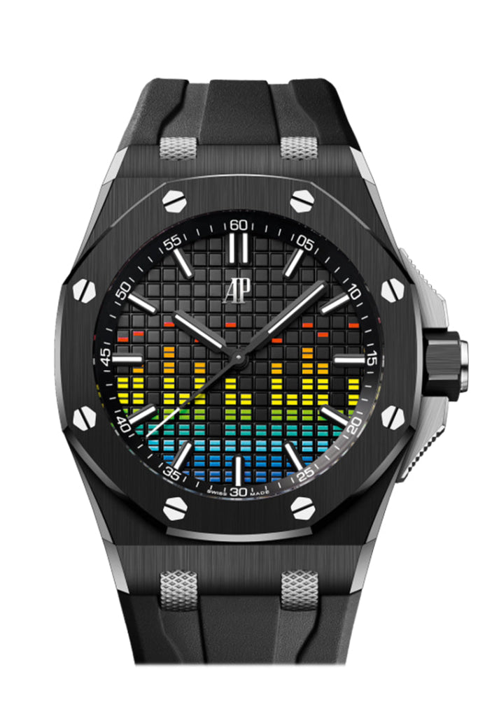Audemars Piguet Royal Oak Offshore 43mm Men's Watch - Black Dial & Rubber Strap Ref.15600CE.OO.A002CA.01 | Luxury Sports Watch for Diving, Business & Formal Occasions