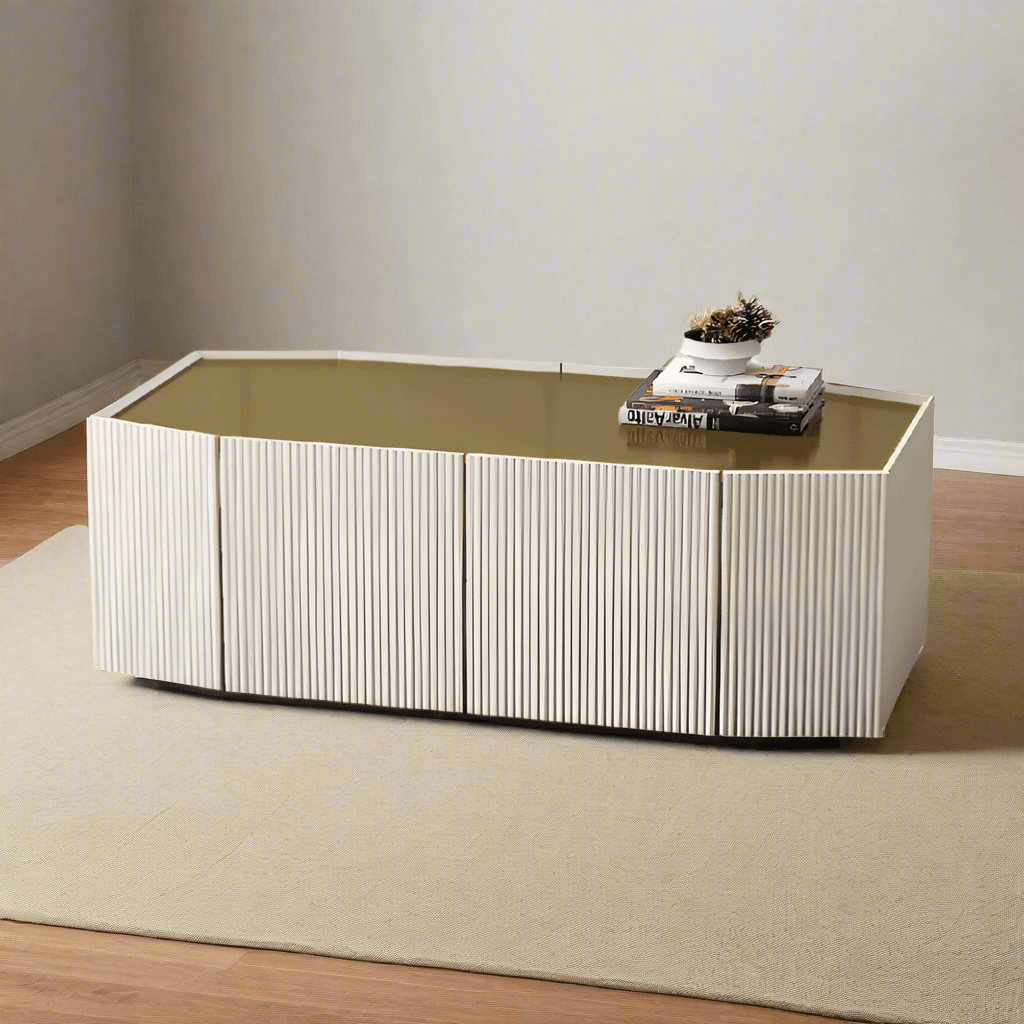 Modern Levon Coffee Table - Solid Wood Living Room Furniture for Home Decor | Perfect for Small Spaces, Apartments & Cozy Gatherings