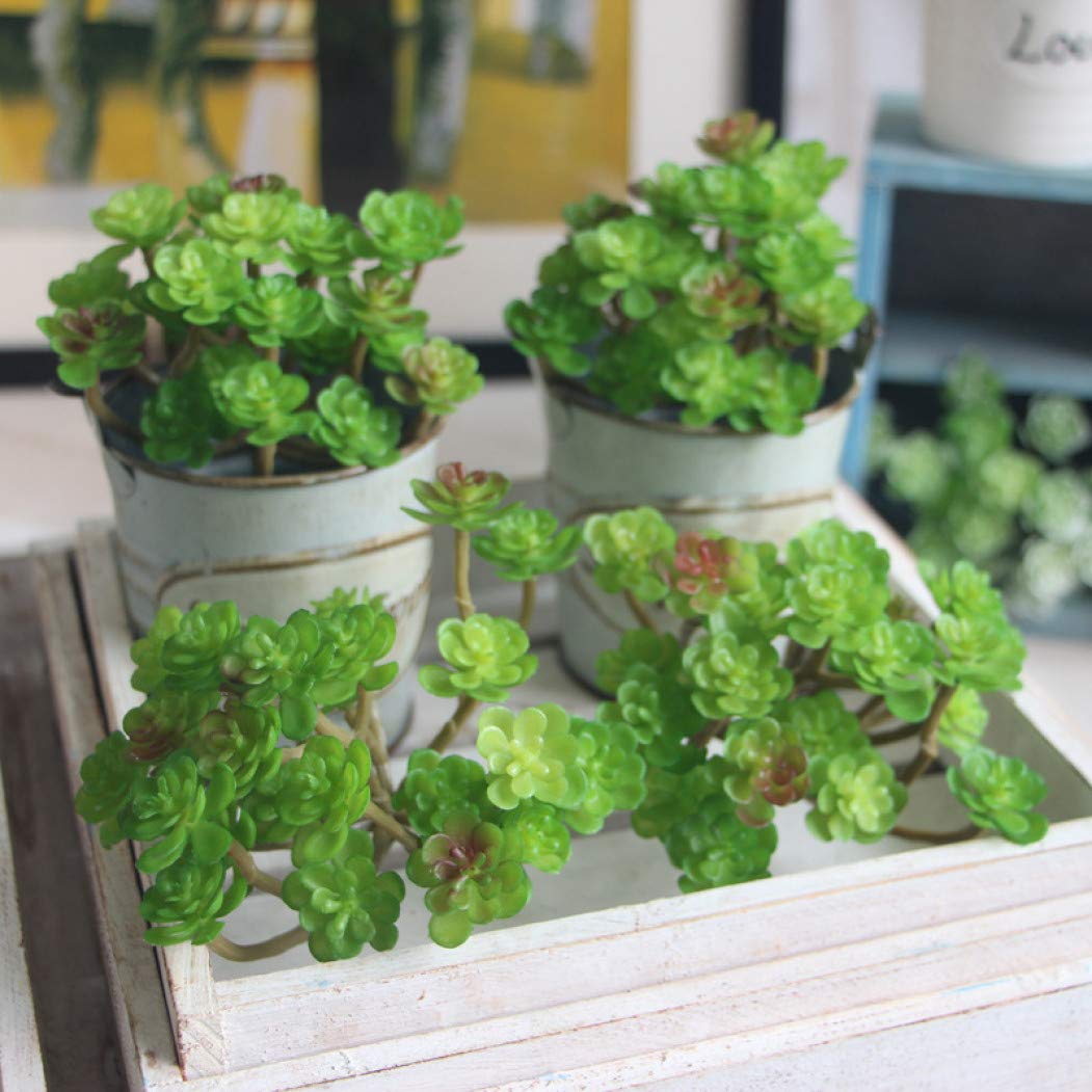 LUCACO Artificial Succulent Plants - Mini Fake Succulents for Home Office Desk Decor, Table Centerpiece, Wedding Party & Landscape Bonsai Display (Unpotted)
