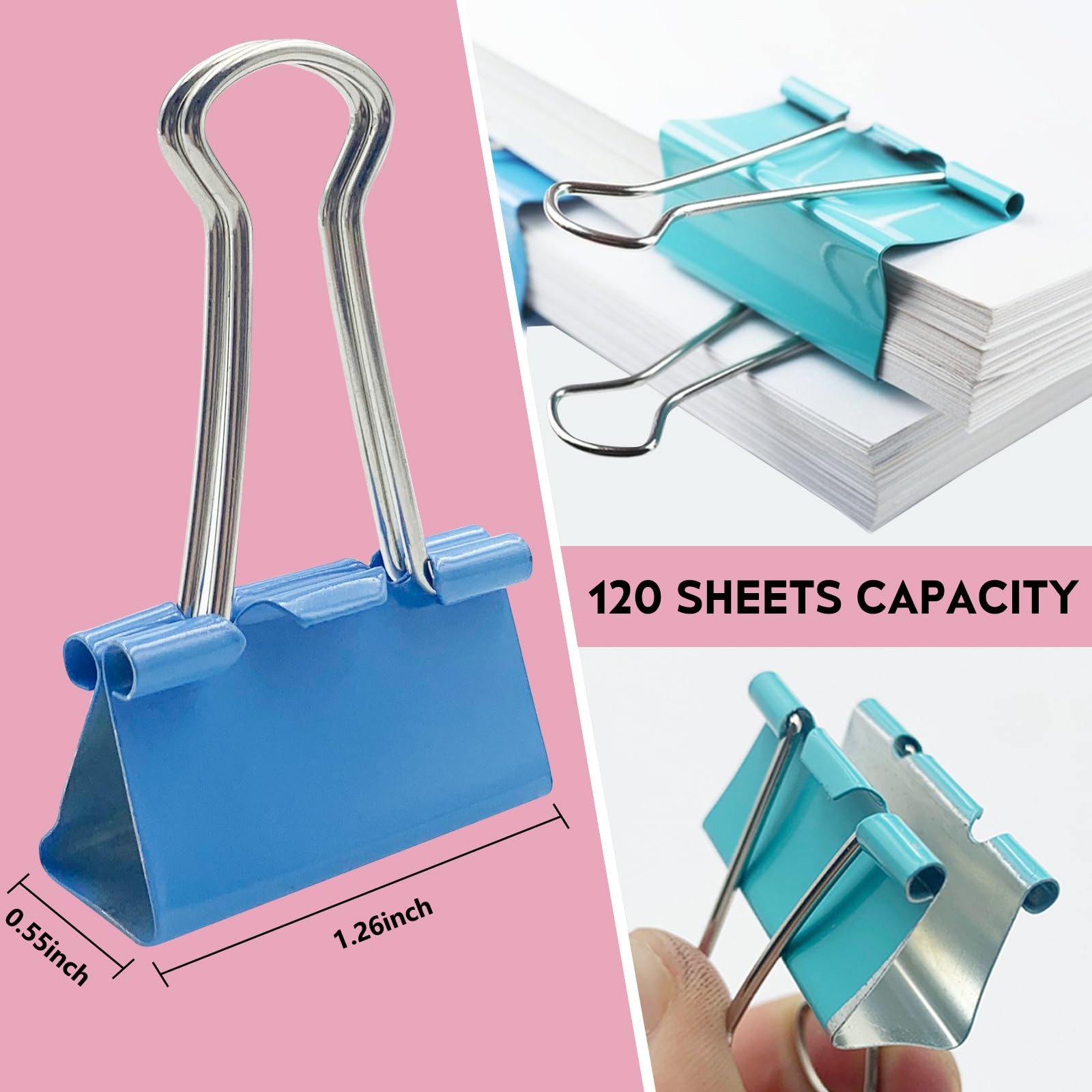 Medium Binder Clips 25-Pack - 1.25 Inch Colorful Steel Paper Clamps for Office, School & Home Organization | Durable Tempered Metal Clips for Documents, Crafts & Bulletin Boards | Perfect for Filing, Art Projects & Office Supplies