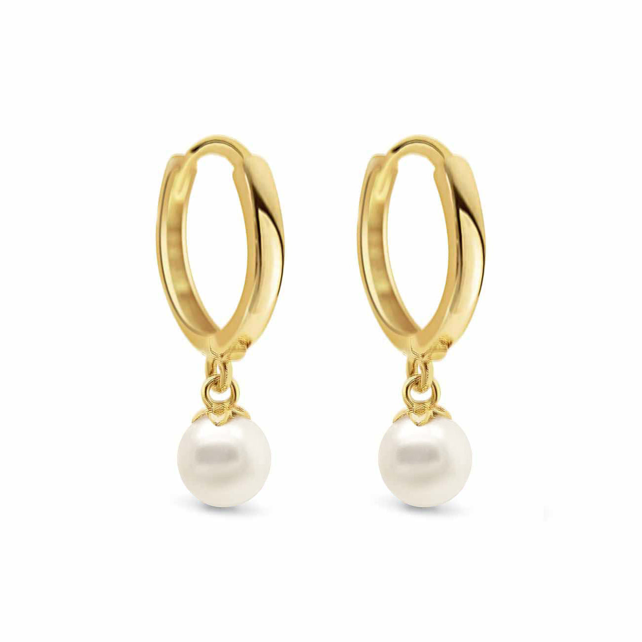 Tiny Pearl Huggie Earrings - Dainty Pearl Stud Earrings for Women, Minimalist Jewelry Gift for Her - Perfect for Everyday Wear, Date Nights & Special Occasions