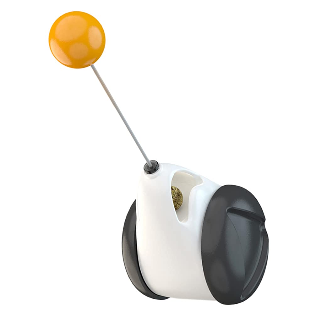 NUOBESTY Tumble Cat Toy - Interactive Balance Swing Car with Catnip Ball, Exercise Wheel for Indoor Cats - Fun Playtime & Training Toy (5.7X6.3X24CM) - Perfect for Kittens, Adult Cats & Playful Pets