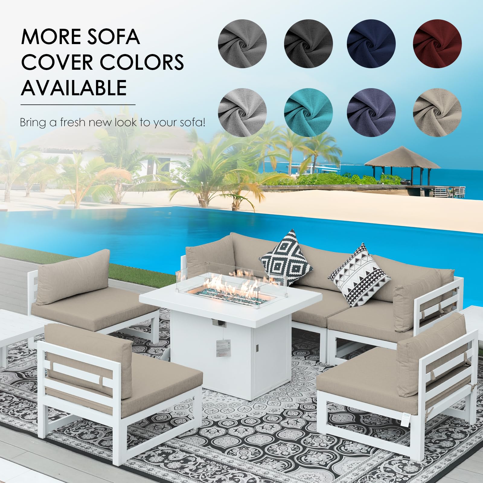 NICESOUL® 14-Piece Waterproof Outdoor Patio Cushion Covers Set - 28