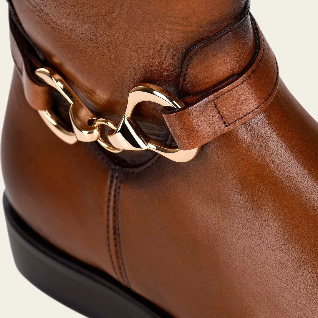 Franco Cuadra Women's Honey Casual Leather Riding Boots - Stylish & Comfortable for Everyday Wear, Horseback Riding & Fall Fashion