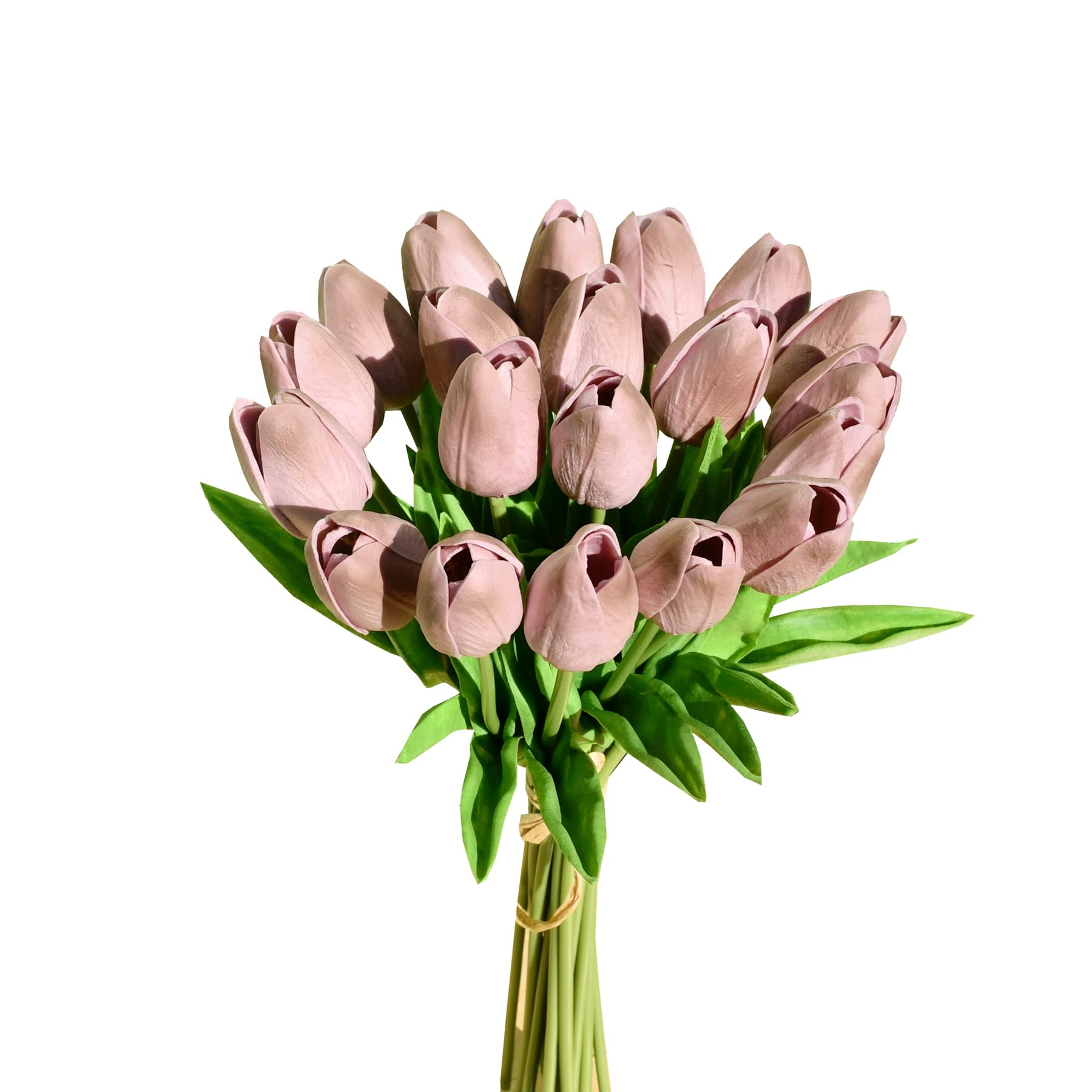 20pcs Brown Artificial Tulip Silk Flowers 13.5