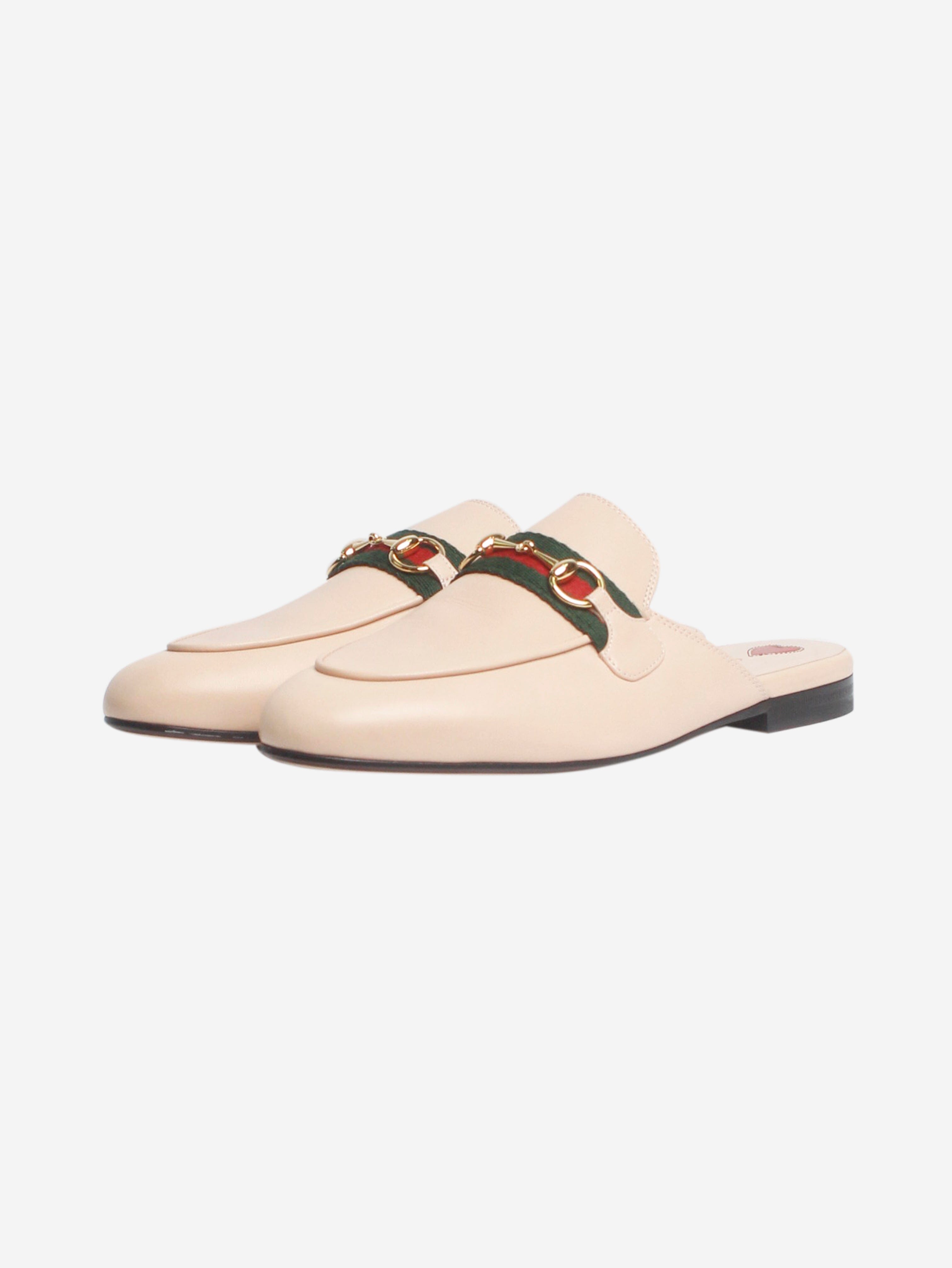 Blush Pink Horsebit Leather Mules - Women's Size EU 37.5 (US 7) - Comfortable Slip-On Loafers for Casual Outfits & Office Wear