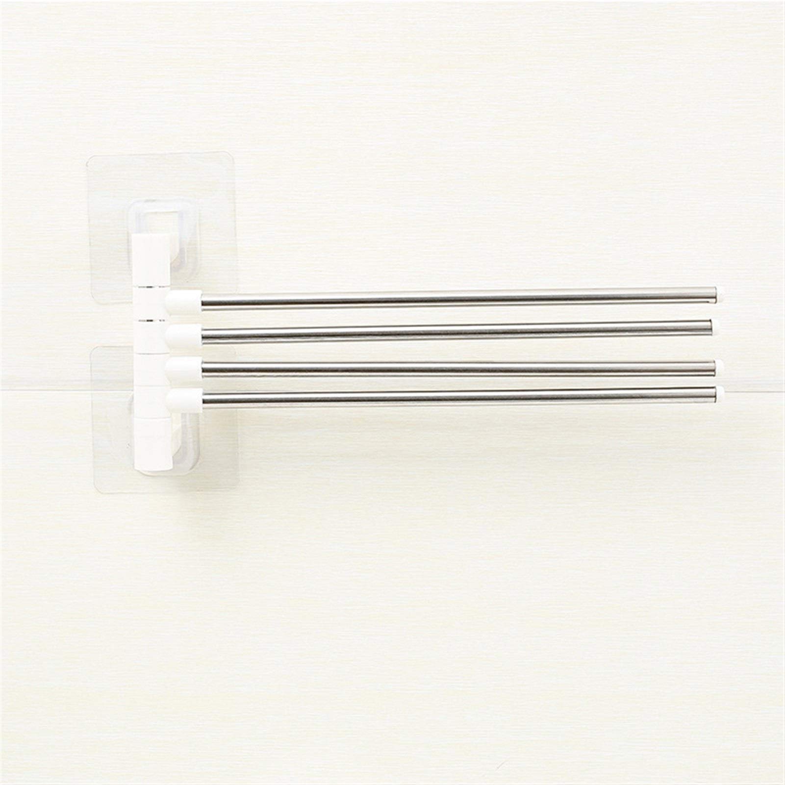 FJX Suction Cup Towel Bar - 360° Rotating Stainless Steel Wall-Mounted Towel Rack for Bathroom & Kitchen - Rustproof Polished Towel Holder for Hand Towels, Dish Towels & Washcloths (Perfect for Small Spaces & RVs)