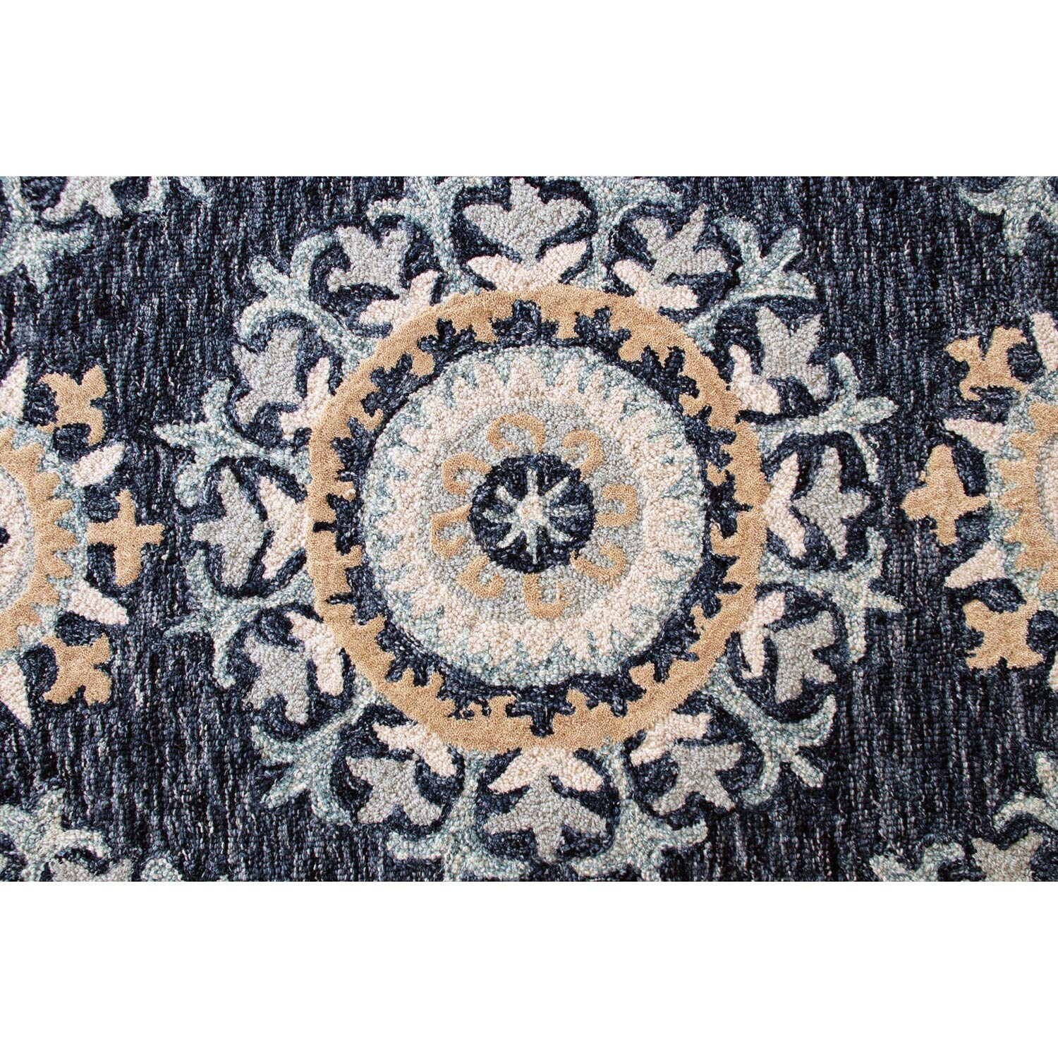 LR Home Modern Suzani Surge Area Rug - Soft Bohemian Style Non-Slip Living Room Carpet for Bedroom, Dining Room & Home Decor