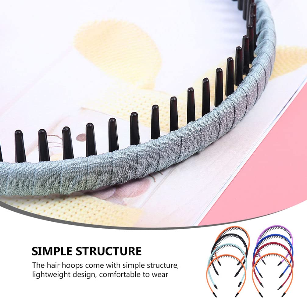 HEALLILY 8 Pack Simple Headbands for Women - Non-Slip Teeth Hair Hoops, Exquisite Hair Accessories for Girls, Home & Daily Use - Perfect for Workouts, Yoga, and Styling