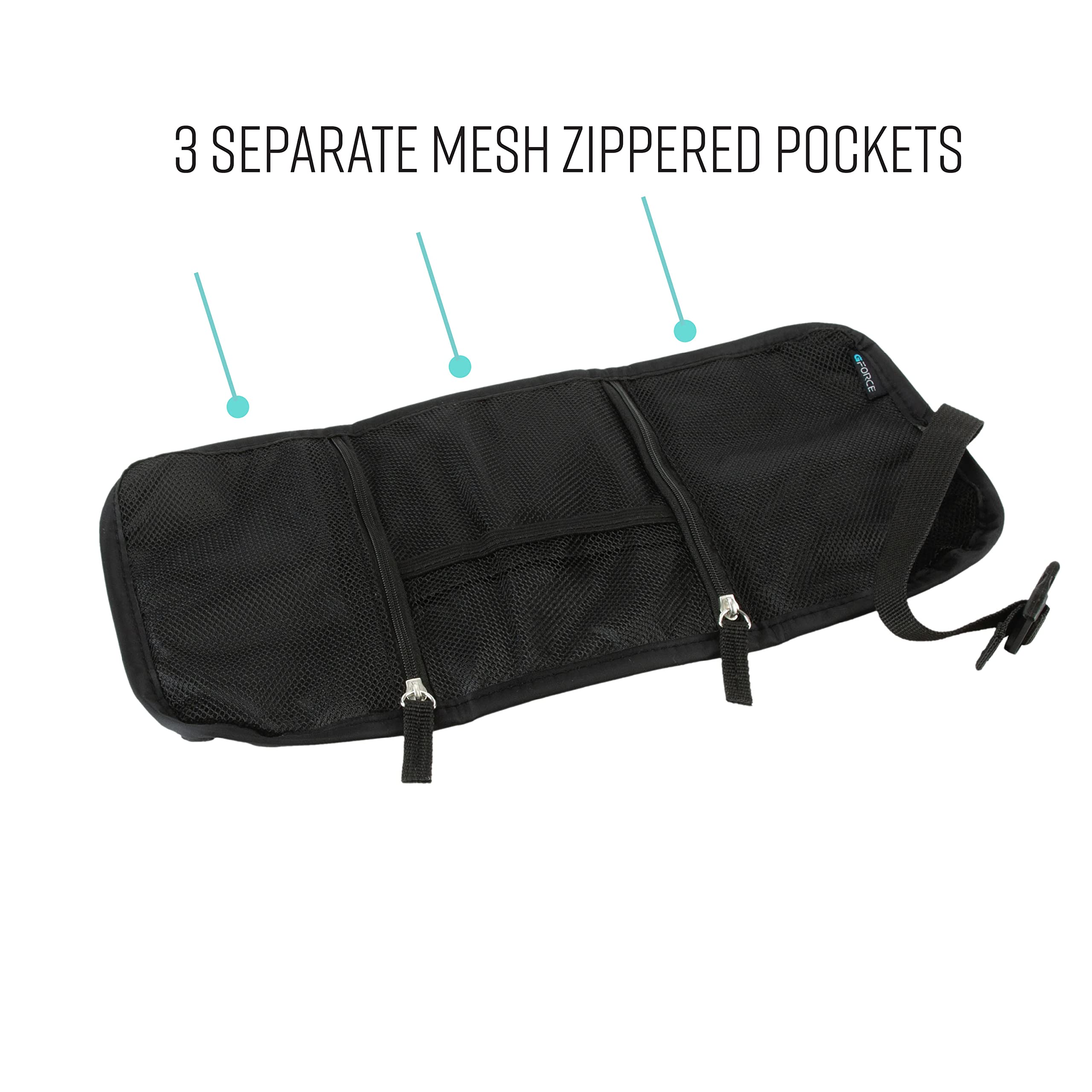 GForce Tech Cable Organizer Bag - Portable Travel Accessory Case for Electronics Chargers & Cords with Mesh Pockets (Black) | Perfect for Business Trips, Commuting & Home Office Organization