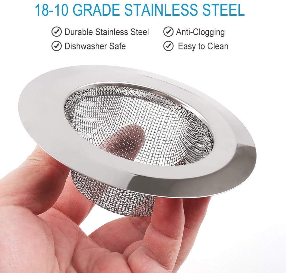 Premium Stainless Steel Sink Strainer - 4 Inch Small Hole Kitchen Drain Filter Basket with Rustproof Design for Easy Cleaning | Perfect for Kitchen Sinks, Bathroom Drains & RV Plumbing