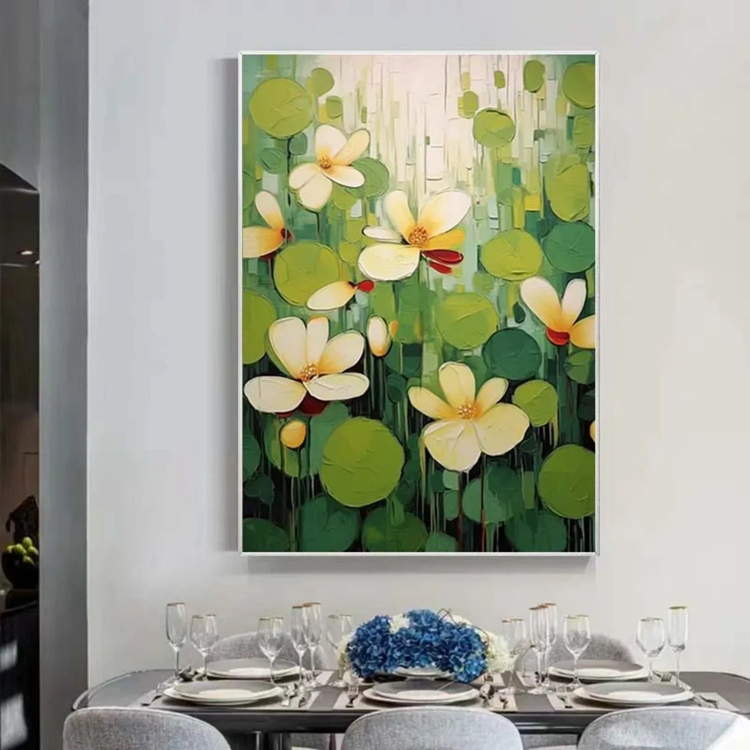 Beautiful Flower and Tree Painting #FT 202 - Handmade Canvas Wall Art for Home & Office Decor - Perfect for Living Room, Bedroom or Gift