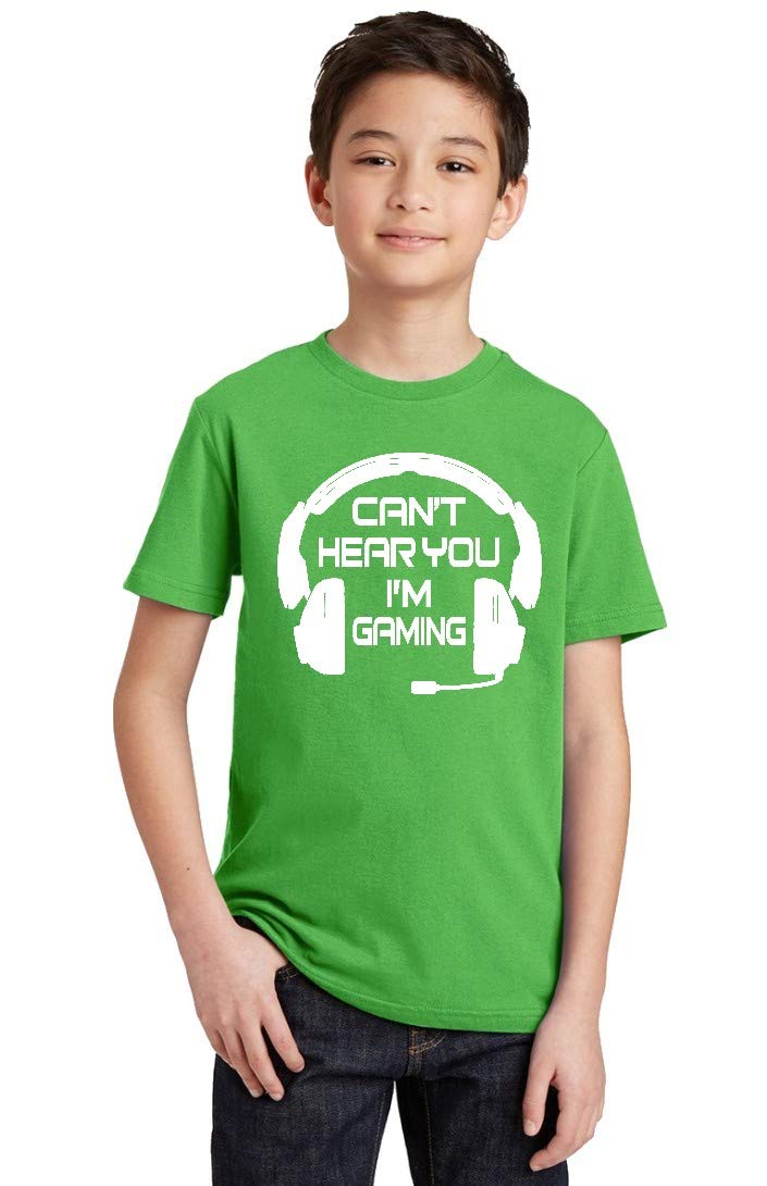 Funny Gaming T-Shirt for Youth - 'Can't Hear You I'm Gaming' Slogan Tee | Cool Casual Wear for Gamers & Teens | Perfect for Gaming Sessions, Parties & Everyday Outfits