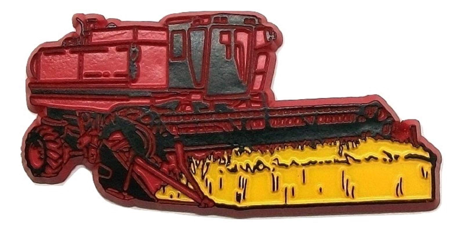 Vintage Red Combine Tractor Refrigerator Magnet - Farmhouse Kitchen Decor, Office Fridge Accessory, Unique Agricultural Gift for Farmers