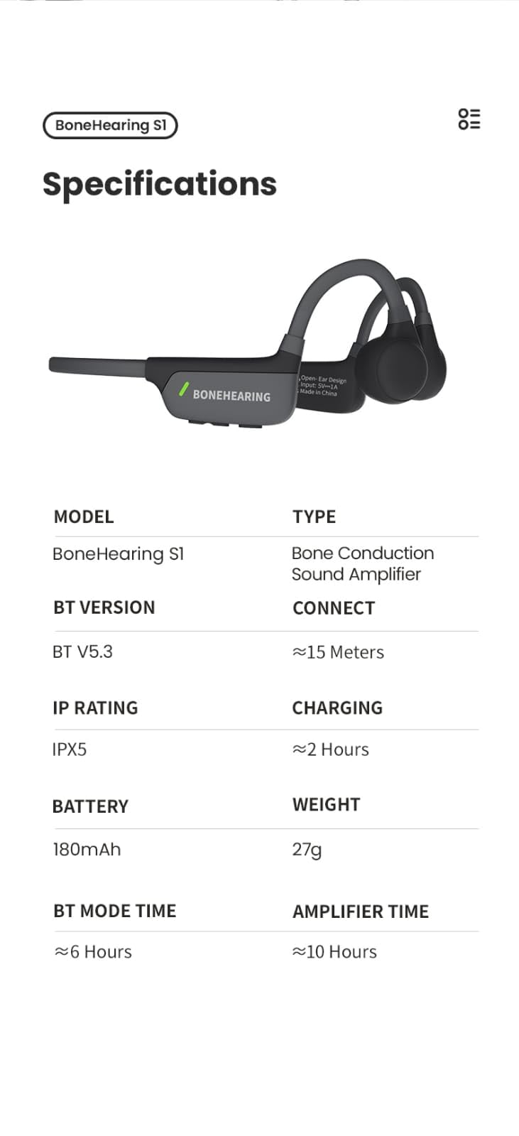 Military Grade Bone Conduction Headphones with Bluetooth 5.3 - Open Ear Wireless Headset for Running, Cycling, Workouts & Outdoor Activities - Personal Hearing Amplifier with Premium Sound Quality