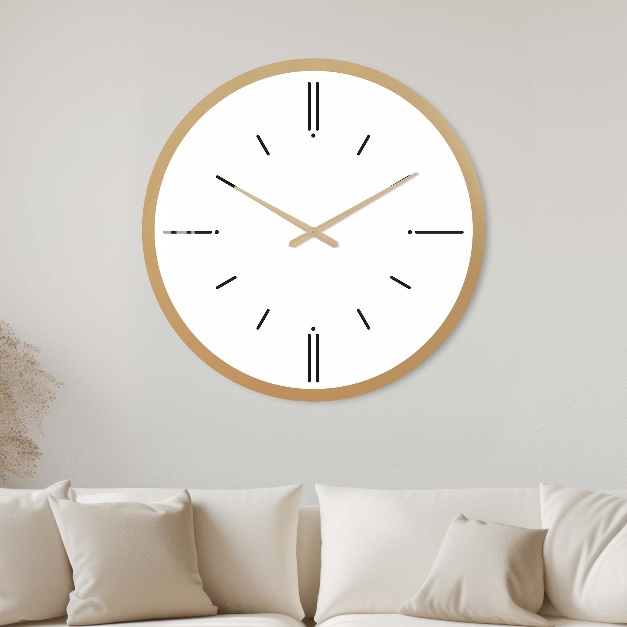 Minimalist White Glass Wall Clock - Modern Home & Office Decor - Perfect for Living Room, Bedroom, and Kitchen