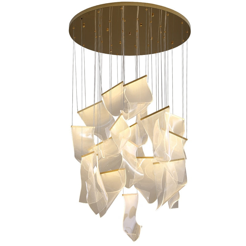 Modern Acrylic Chandelier - Elegant Crystal-Like Ceiling Light Fixture for Dining Room, Living Room & Bedroom | Energy Efficient LED Lighting for Home Decor