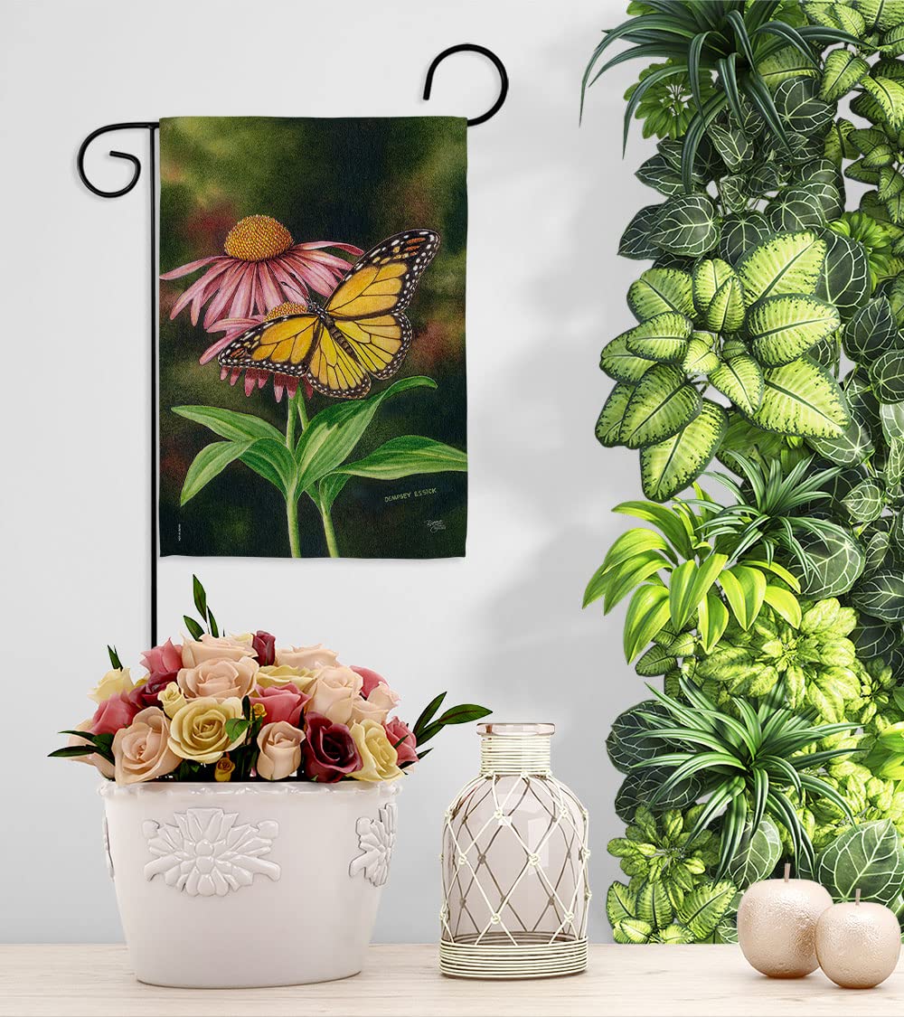 Breeze Decor Coneflower Garden Flag - 13x18.5in USA Printed - Outdoor Decor