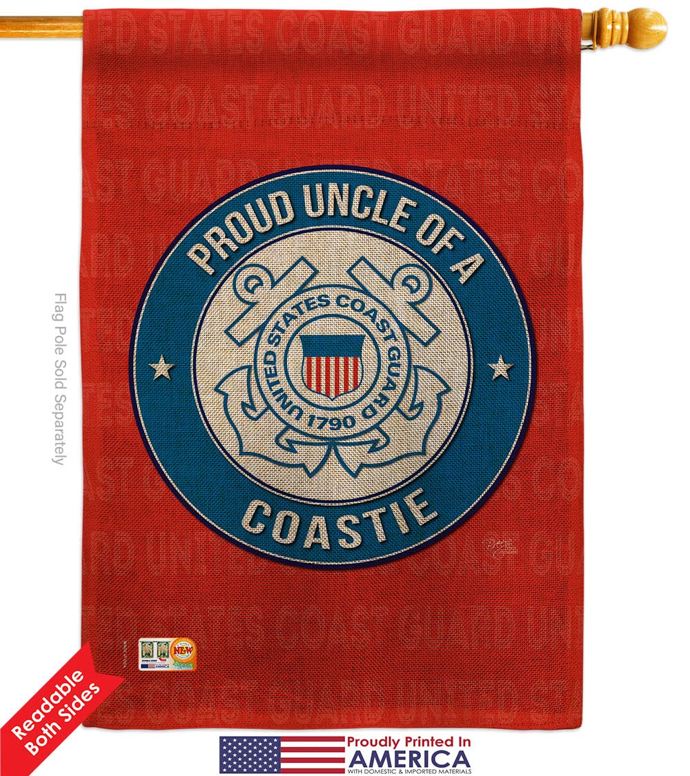 USCG Semper Paratus Burlap Garden House Flag Kit - Double-Sided 28x40 Inch Armed Forces Coast Guard Yard Banner - Perfect for Military Veterans, Retirees & Patriotic Home Decor