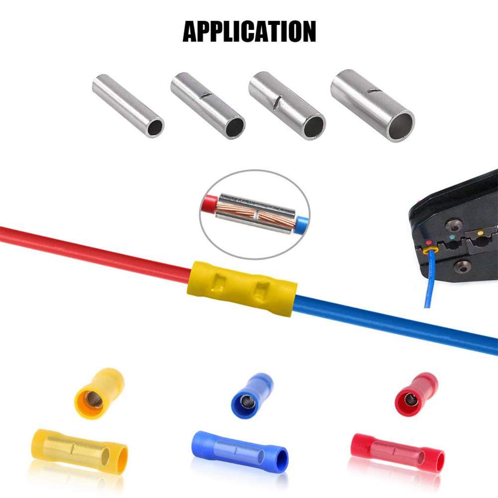 10 Pcs Non-Insulated Butt Connectors - AWG #4 Electrical Wire Crimp Terminals for Automotive, Marine & Home Wiring Projects