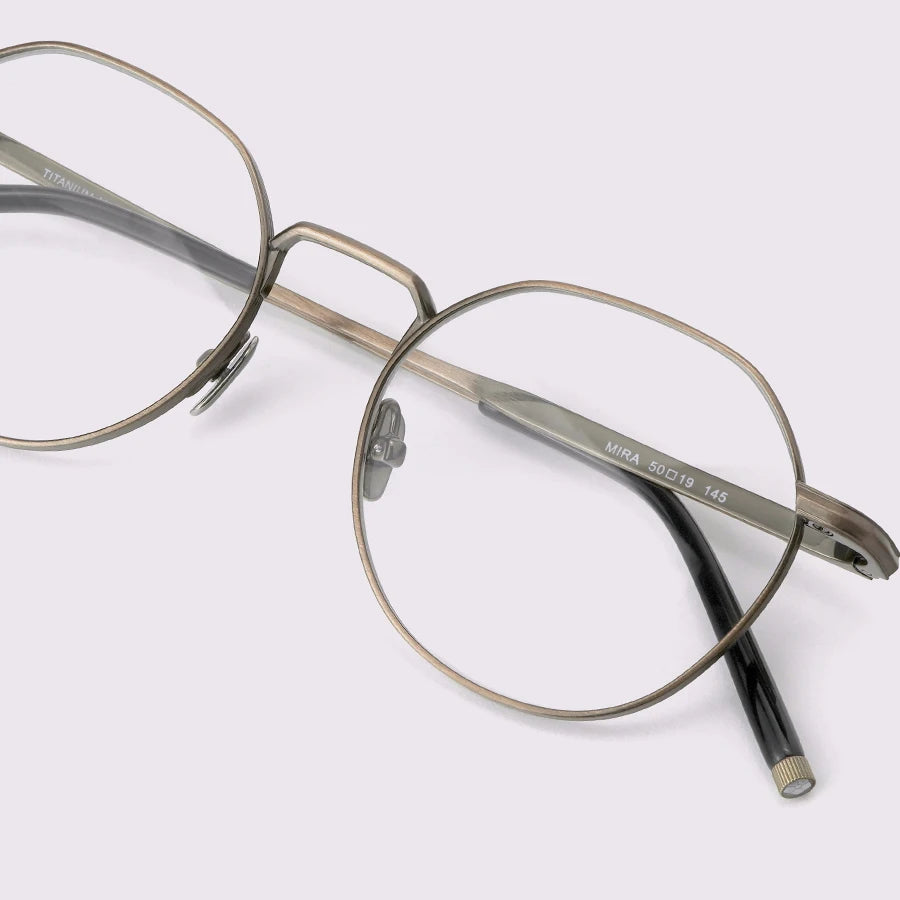 Stylish Unisex Black Titanium Round Full Rim Eyeglasses M137 - Perfect for Reading, Work & Everyday Fashion