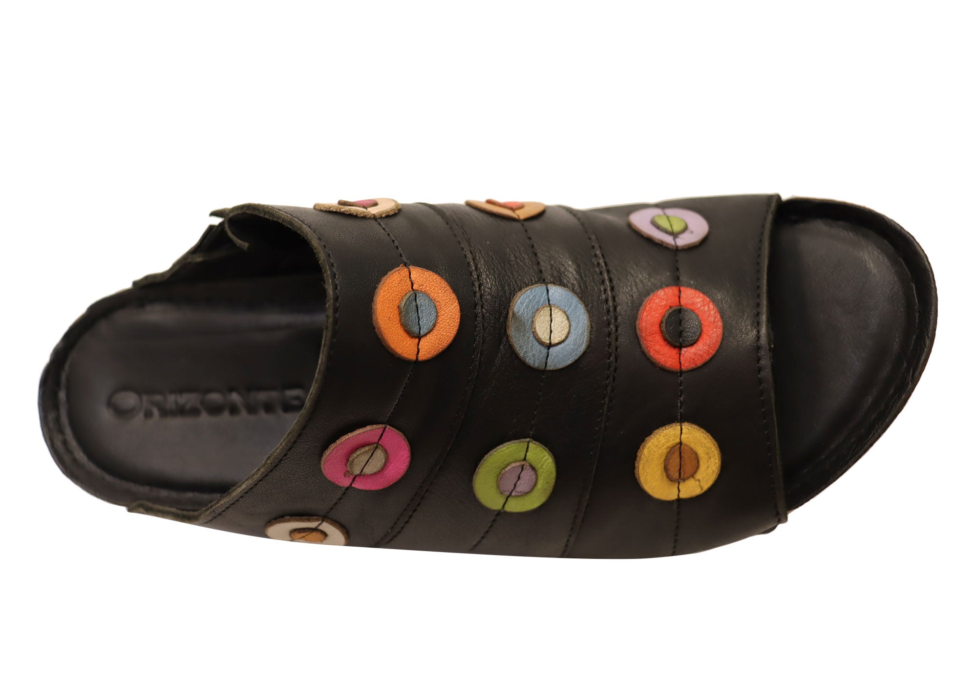 Orizonte Passion Women's Comfortable Leather Slides Sandals - European Style for Casual Wear, Beach, and Home Relaxation