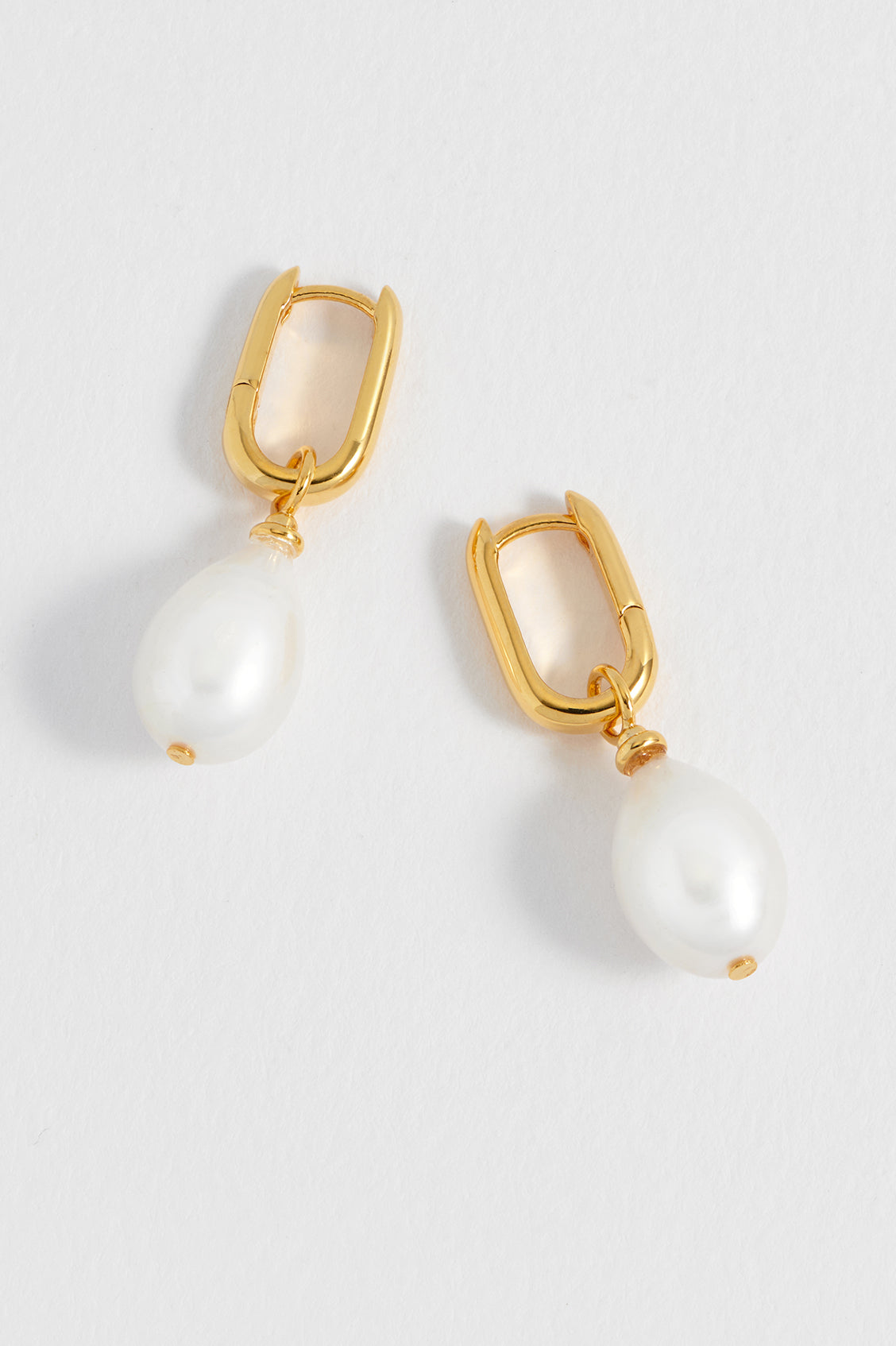 Pearl Drop Link Earrings for Women - Elegant Dangle Pearl Jewelry for Wedding, Party & Special Occasions