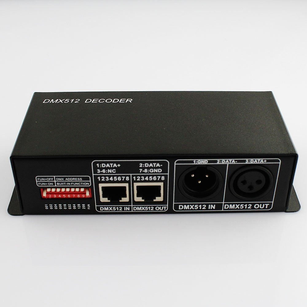 DMX 512 Controller for RGB LED Strip Lights - 5050/3528 LED Decoder DMX512 | Perfect for Stage Lighting, Home Theater & Architectural Lighting