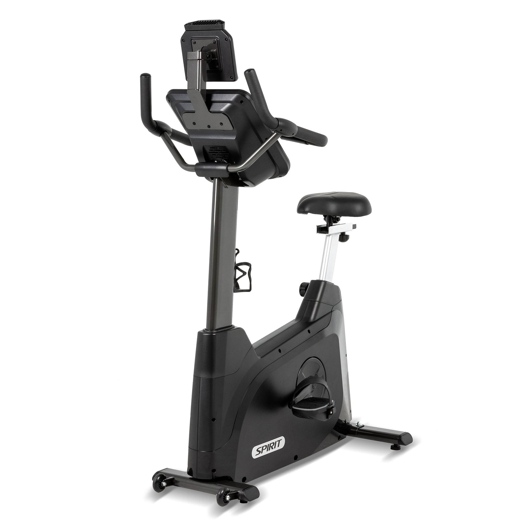 Spirit XBU55 Upright Exercise Bike for Home Gym - Foldable Indoor Cycling Bike with LCD Monitor | Perfect for Cardio Workouts & Small Spaces