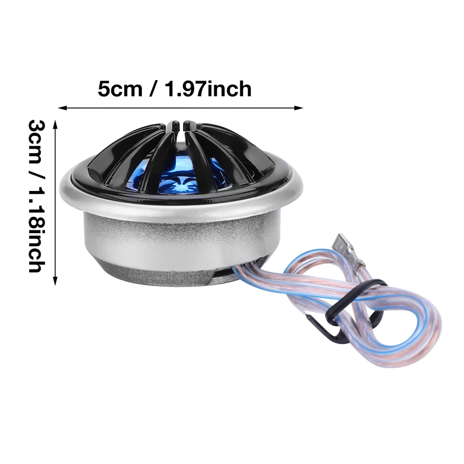 Qiilu 150W Car Tweeter Speakers - High-Performance Horn Tweeters for Enhanced Car Audio, Black+Blue - Perfect for Car Stereo Upgrades and Road Trips