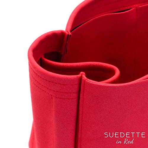Red Suedette Leather Bag Organizer - Compatible with Louis Vuitton St Louis PM & Anjou PM Designer Bags | Perfect for Travel, Work & Daily Use