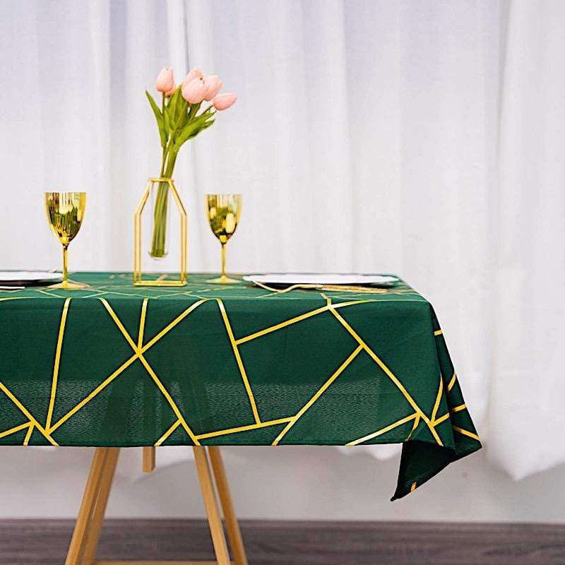 54x54 Inch Polyester Square Table Overlay with Metallic Geometric Design - Perfect for Wedding, Party, and Home Decor
