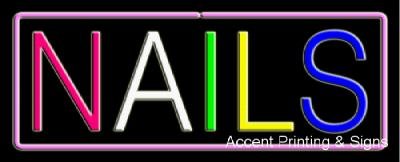 Handcrafted Real Glass Tube Neon Sign for Nails - Customizable LED Wall Decor for Nail Salons, Bedrooms & Bars