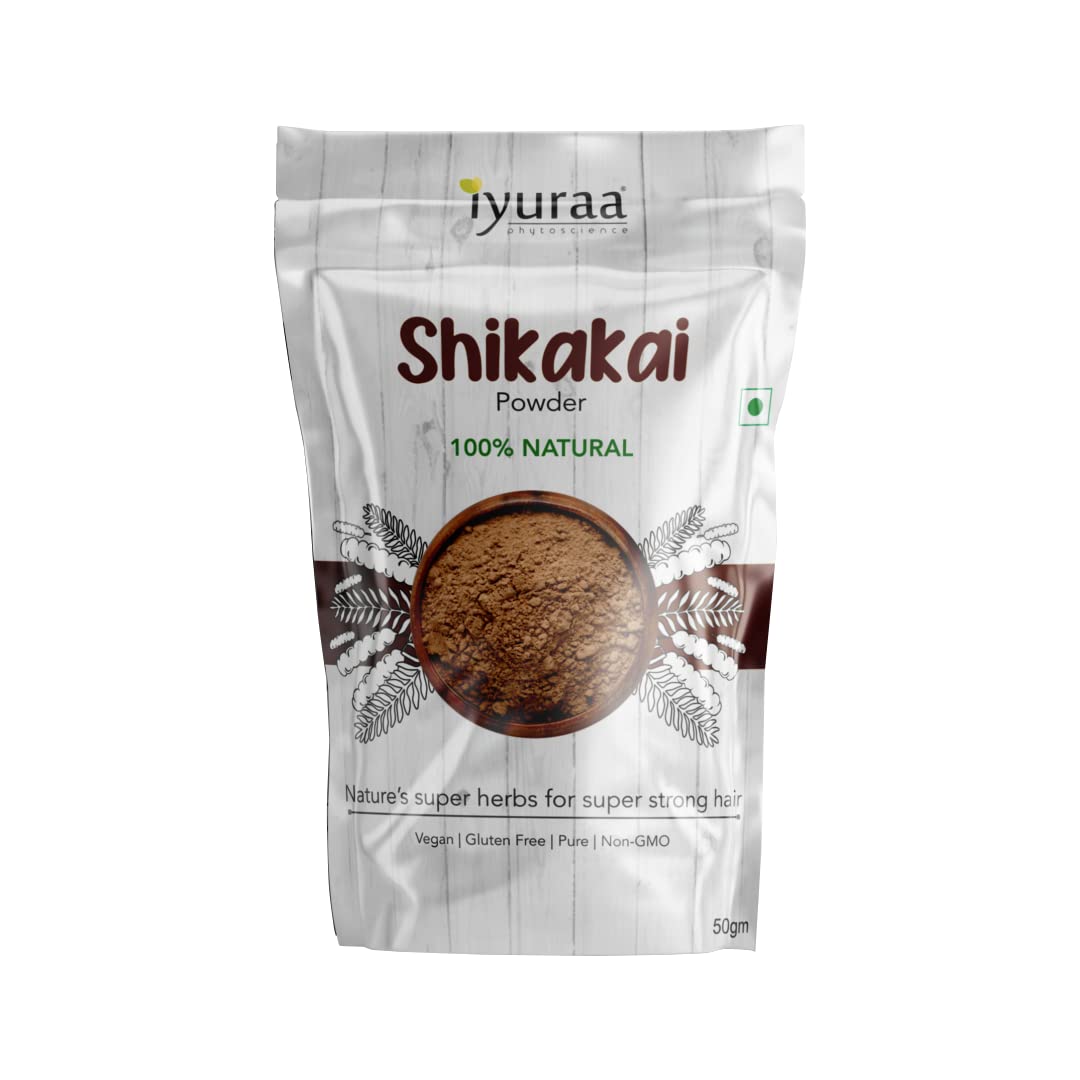 IYURAA PHYTOSCIENCE Natural Hair Care Powder - Shikakai & Herbal Scalp Treatment for Dandruff & Hair Growth (Pack of 2) | Perfect for Daily Hair Wash & Ayurvedic Scalp Massage at Home