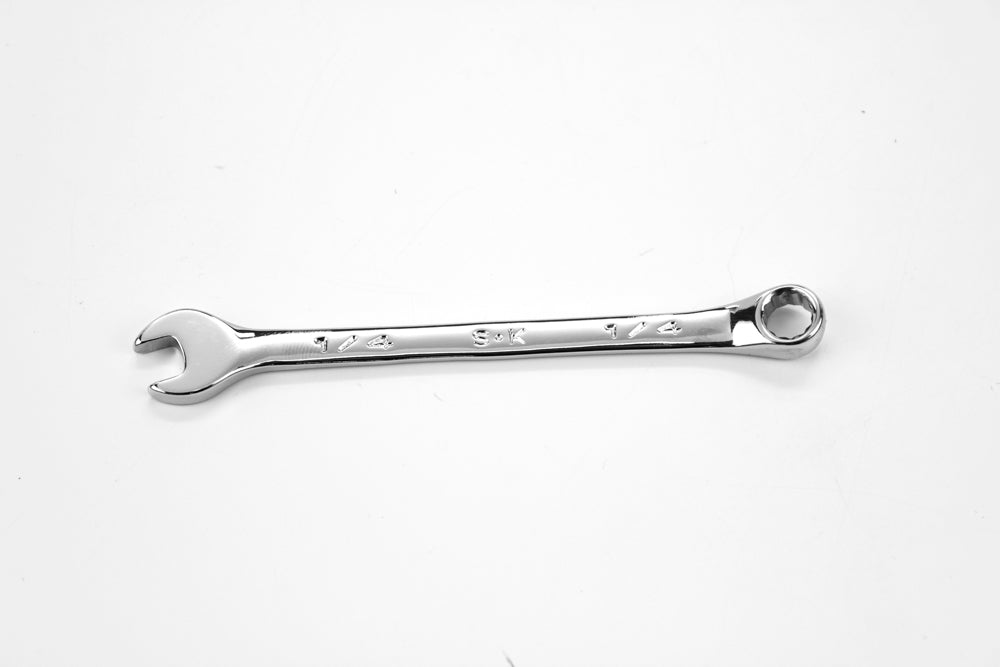 1/4 Inch 12-Point Fractional Regular Combination Chrome Wrench - Perfect for Automotive Repairs, Plumbing, and DIY Projects