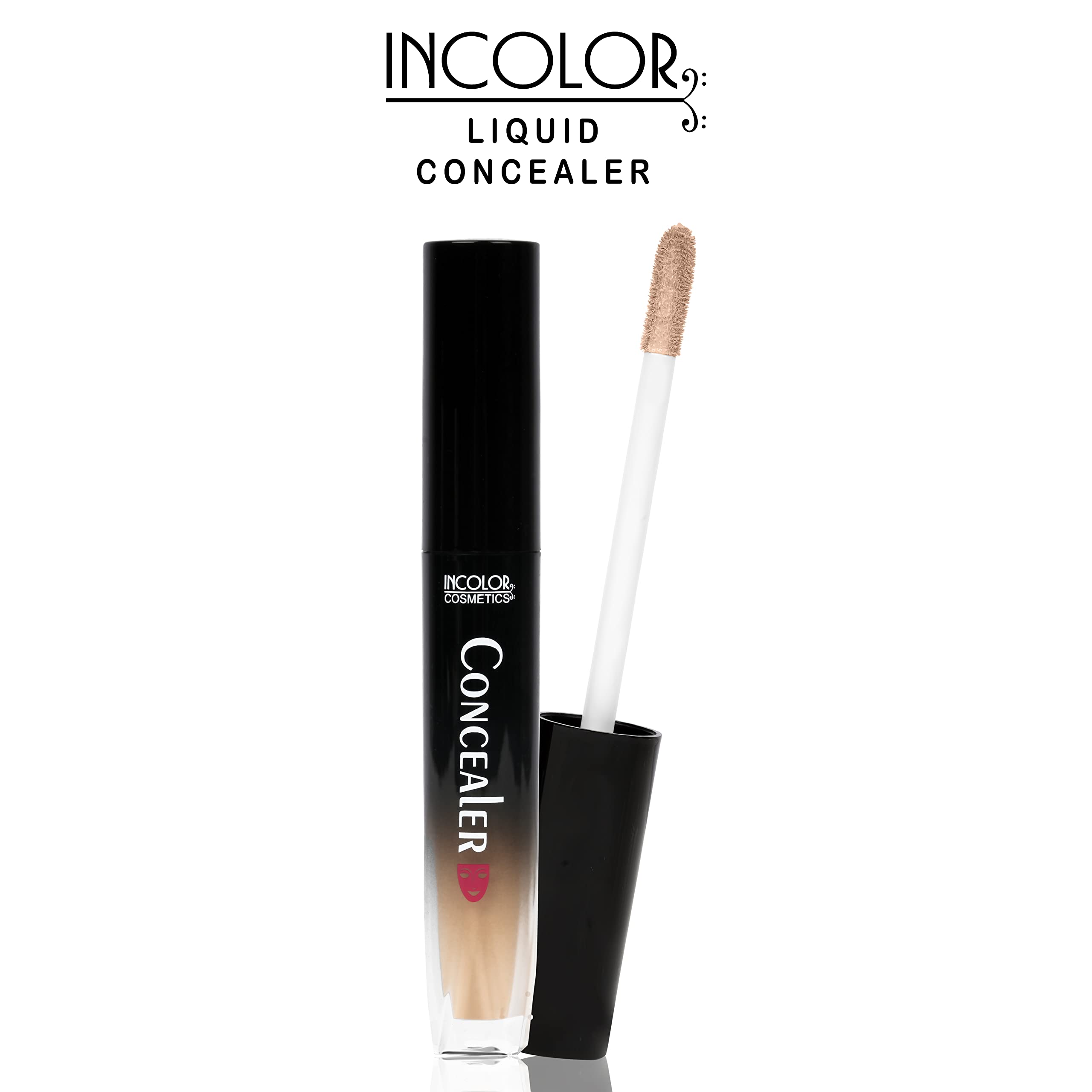 INCOLOR Lightweight Waterproof Liquid Concealer - Full Coverage Semi-Matte Finish for Dark Circles, Redness & Blemishes - Face Makeup for Women & Girls (Shade No.4) - Perfect for Everyday Wear & Professional Makeup Looks