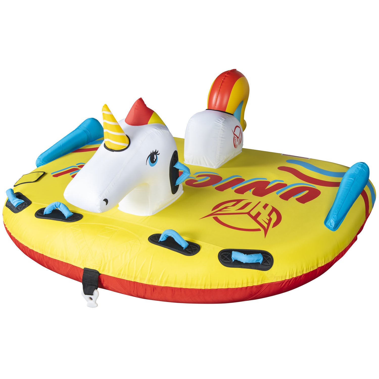 HO Sports Unicorn Towable Tube for 3 Riders - Inflatable Water Tube for Boating, Lake & Beach Fun - Perfect for Family & Friends Summer Adventures