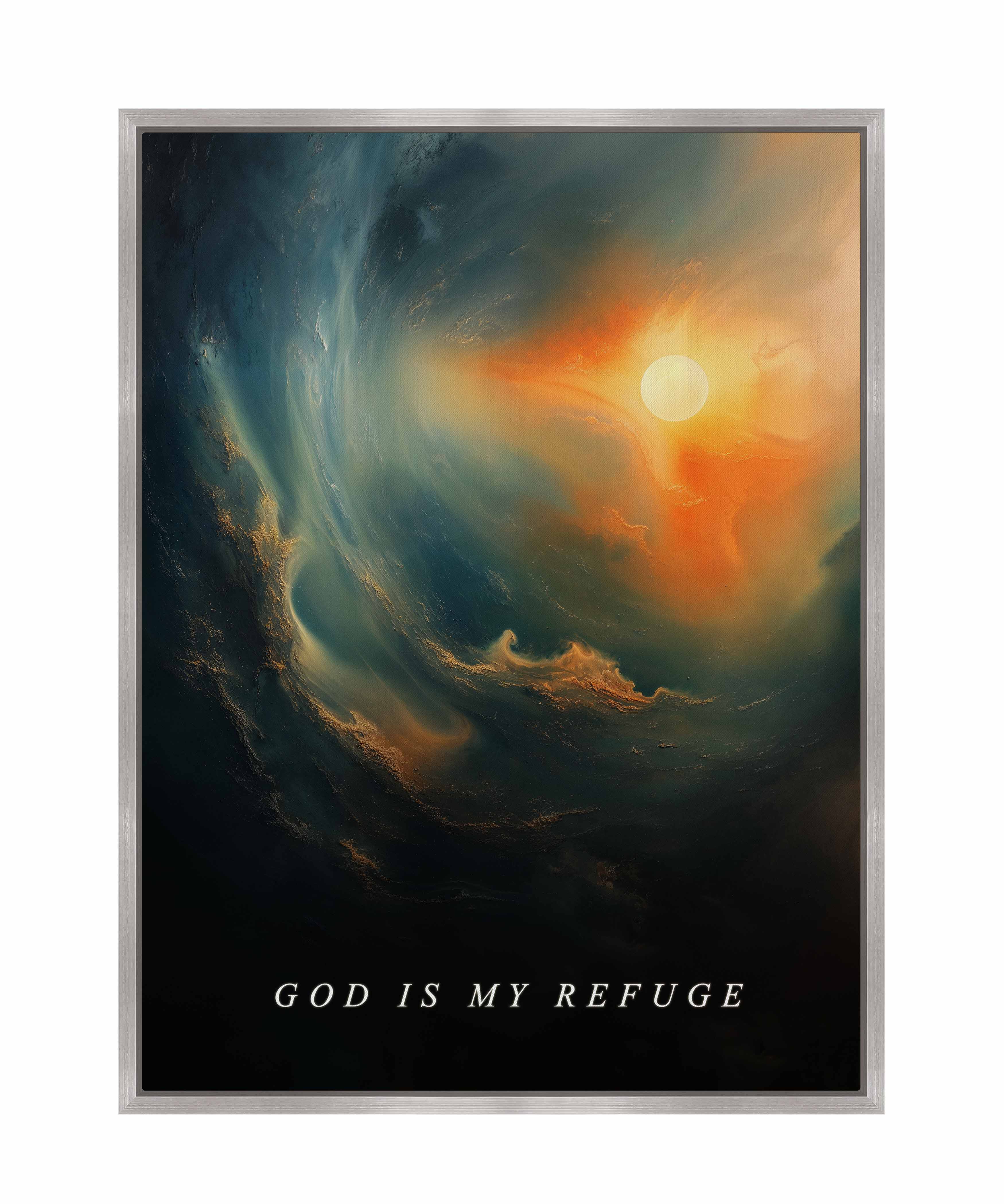 God is My Refuge - Inspirational Gallery Wrapped Canvas Wall Art for Home Decor, Office & Church - Perfect for Living Room, Bedroom & Prayer Space