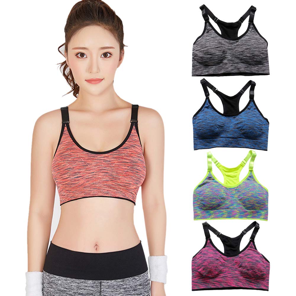 Maserfaliw Women's Seamless Sports Bra - Breathable Workout Top for Yoga, Fitness & Running - Grey L - Perfect for Gym, Activewear & Daily Comfort