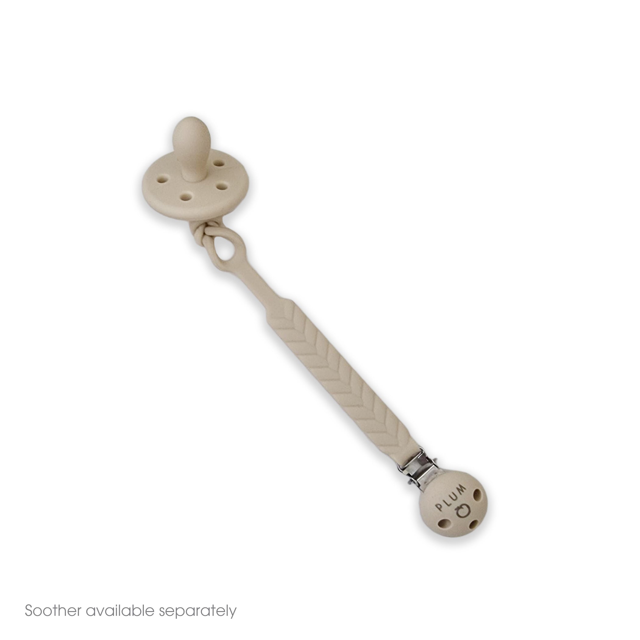 PLUM Silicone Soother Connectors Bundle - Sand & Nutmeg Colors | Pacifier Clips for Baby Essentials | Perfect for Strollers, Car Seats & Diaper Bags