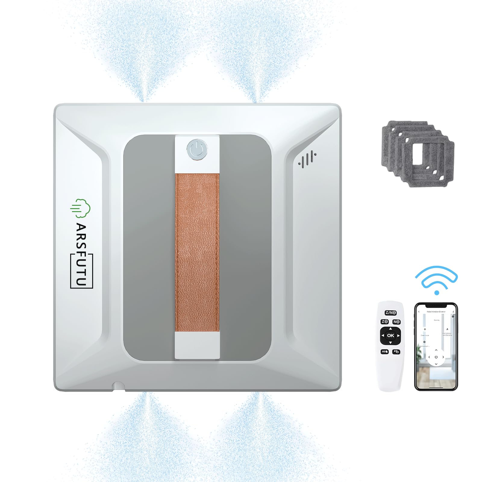 Upgraded Automatic Window Cleaning Robot with Water Spray & Edge Detection - Smart App Remote Control for High-Rise Windows, Glass, Tiles & Marble | Perfect for Home, Office & Skyscraper Maintenance
