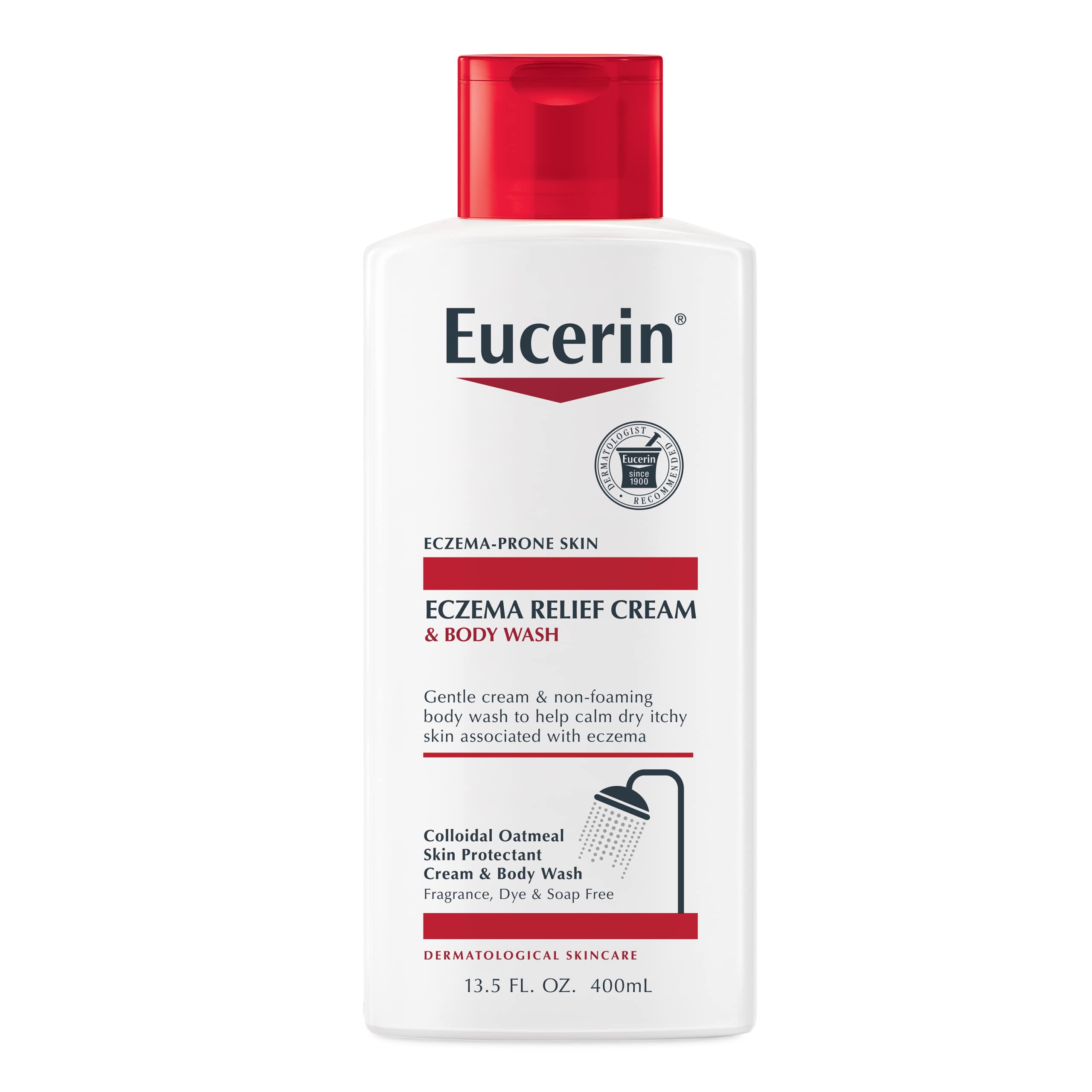Eucerin Eczema Relief Cream & Body Wash Set (13.5 Fl Oz + 5 Oz) with Colloidal Oatmeal - Soothing Skin Protectant for Dry, Itchy Skin - Perfect for Daily Eczema Care & Sensitive Skin Relief