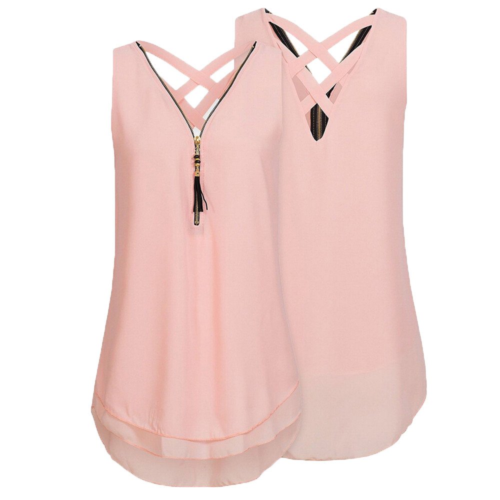 Modaworld Women's Fashion Criss Cross Back Tank Top - Loose Hollow Out Camisole Shirt for Summer | Cute Casual Wear, Beach Outfit, Layering Staple