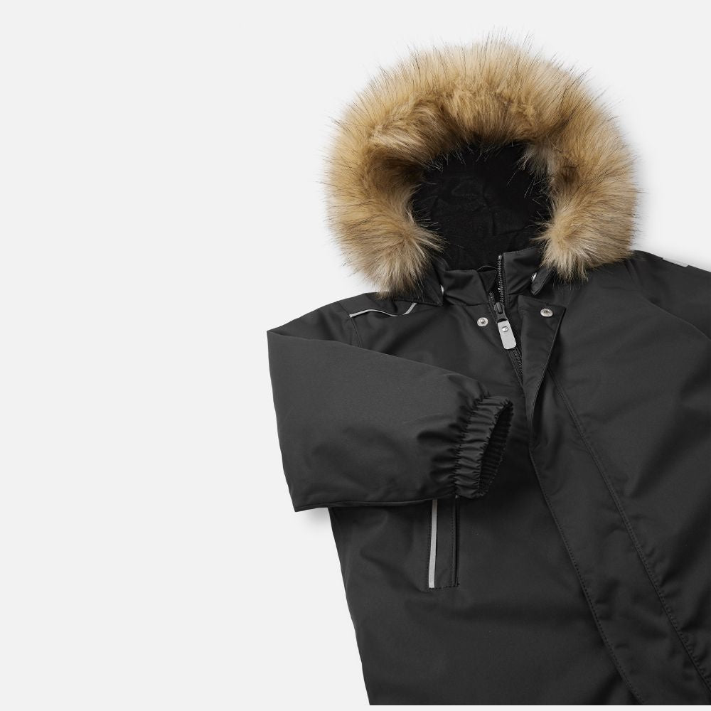 Reima Gotland Baby Snowsuit - Waterproof Winter Jacket & Pants Set for Infants & Toddlers (Black) - Perfect for Snow Play, Skiing & Cold Weather Adventures