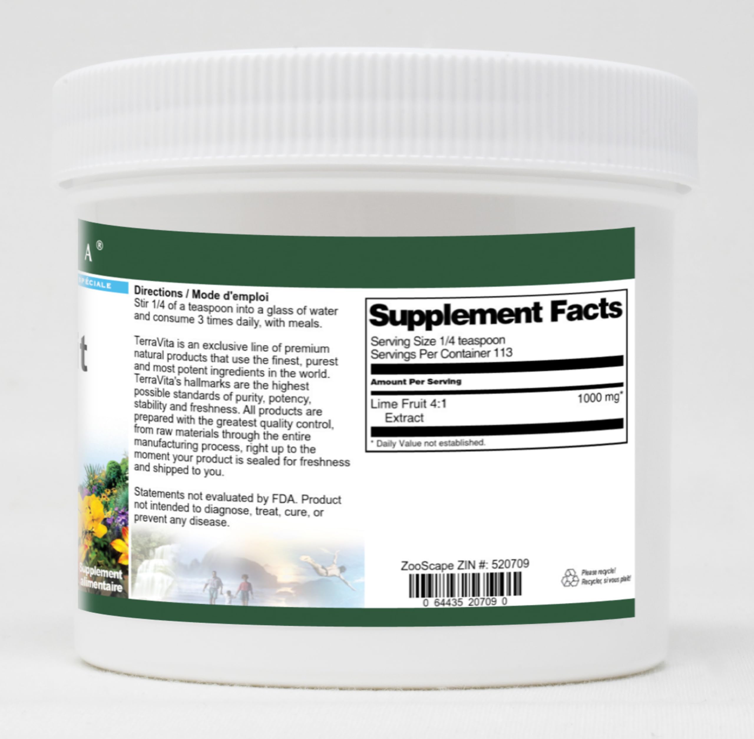 Premium Lime Fruit 4:1 Extract Powder (4 oz) - Natural Citrus Supplement for Smoothies, Baking & Detox - ZIN: 520709