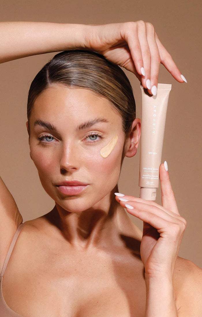 Airyday Golden Glow SPF50+ Dreamscreen 75ml - Lightweight Mineral Sunscreen for Face, Vegan & Reef-Safe - Perfect for Daily Sun Protection, Beach Days & Outdoor Activities