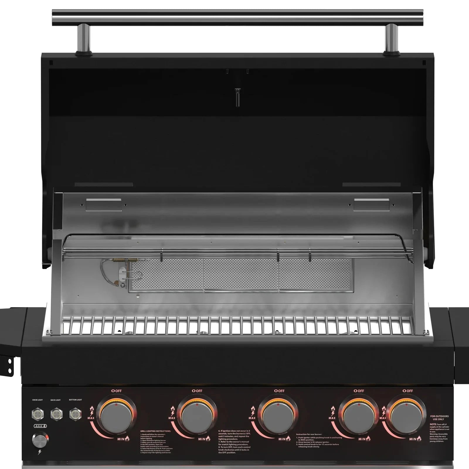 Premium Forno All'Aperto Outdoor Kitchen Set FODKT2582BLK - Stainless Steel BBQ Grill Island with Side Burner & Storage - Perfect for Backyard, Patio, and Poolside Entertaining