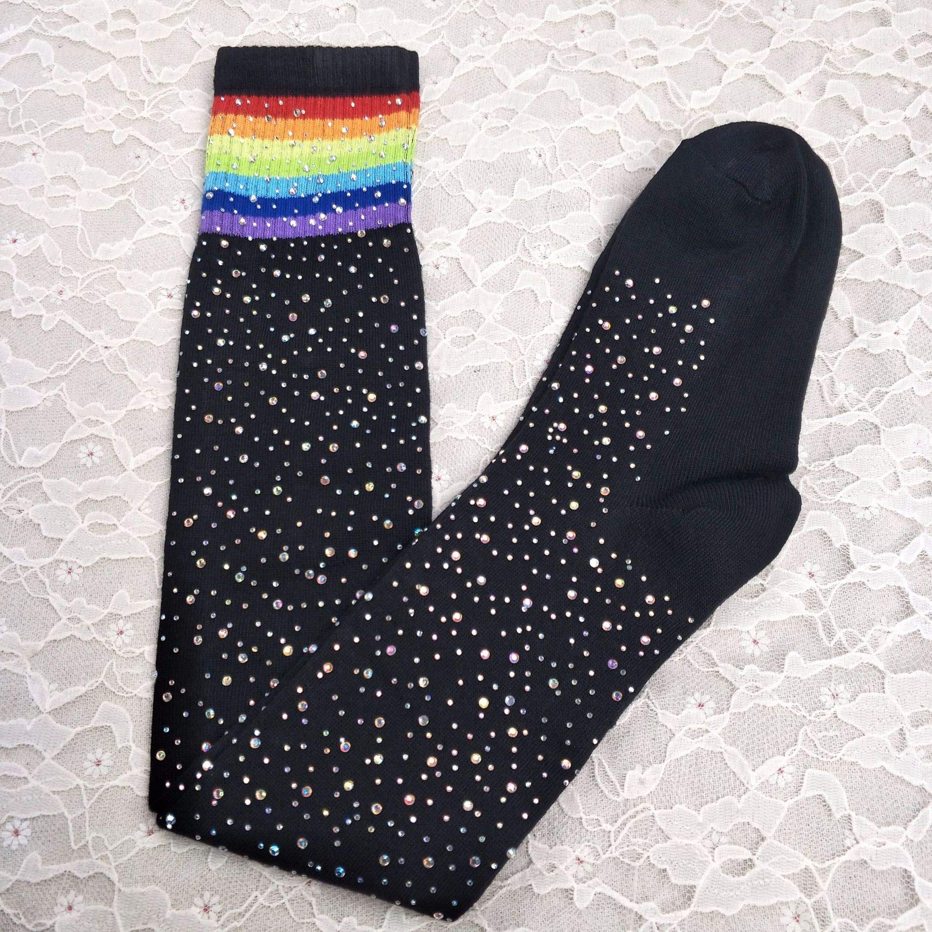 Sparkle Rhinestone Over Knee Socks for Women - Party & Casual Wear